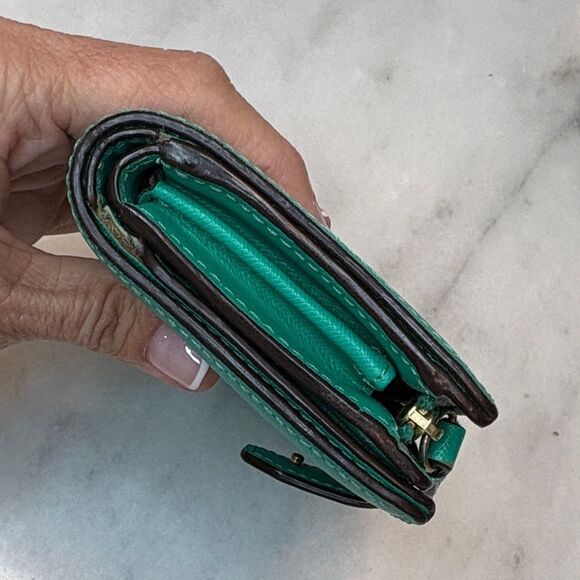 Coach Wallet Leather Cross Grain Snap Closure Compact Wallet - Picture 9 of 16